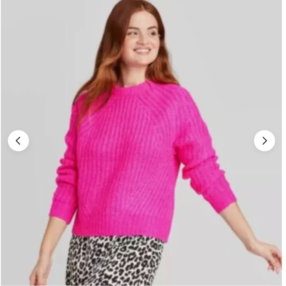 502 hot pink a new day chunky knit sweater